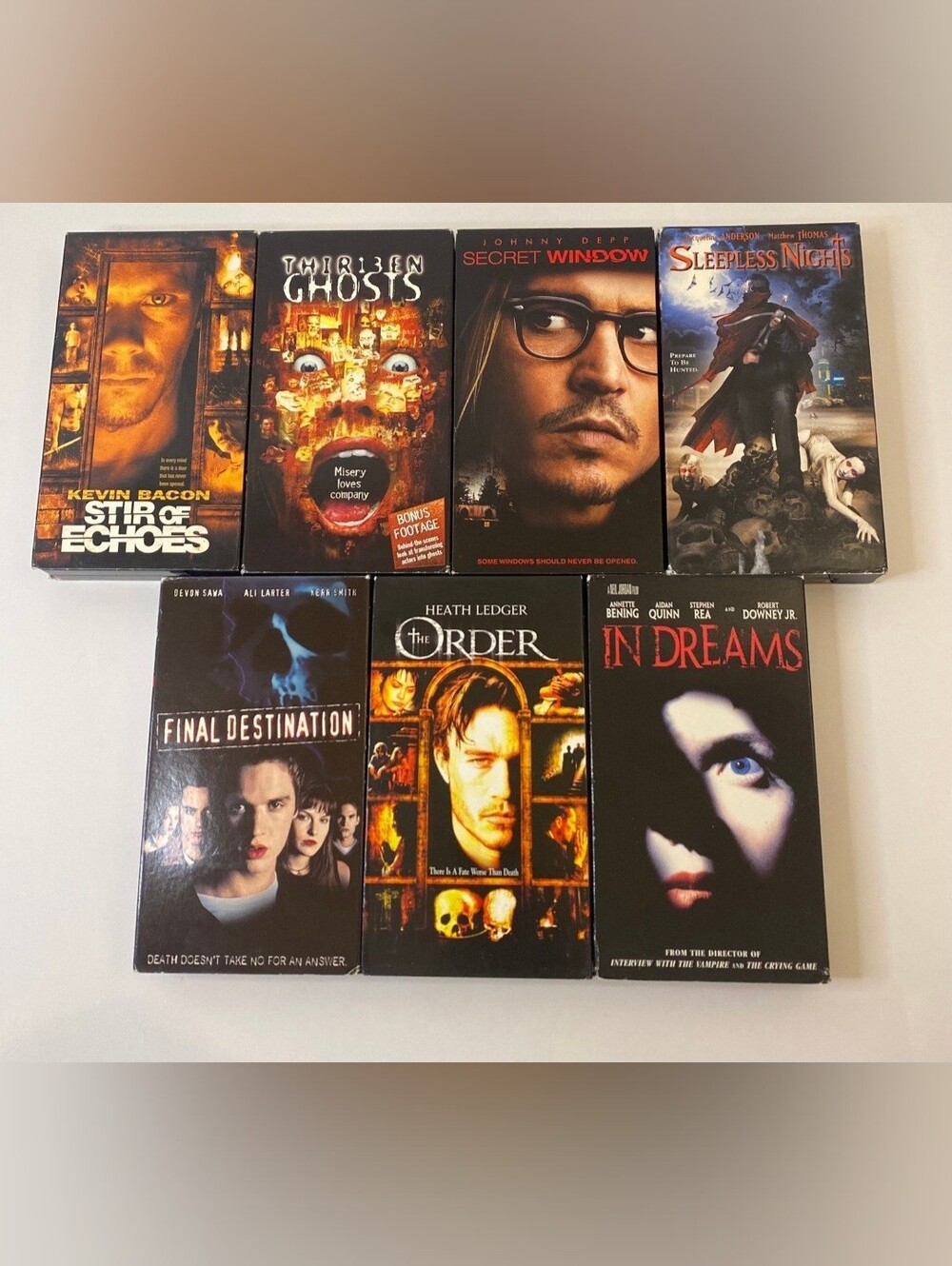 VHS Horror Thriller Lot Final Destination,Thirteen Ghosts, Secret Window Etc.